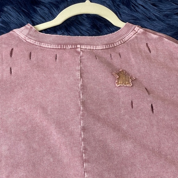 Easel Patchwork Mineral Wash Lightweight Knit Top - Picture 8 of 16